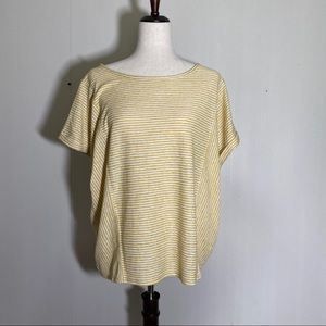 Maurices 24/7 Top/Blouse yellow/White Stripes